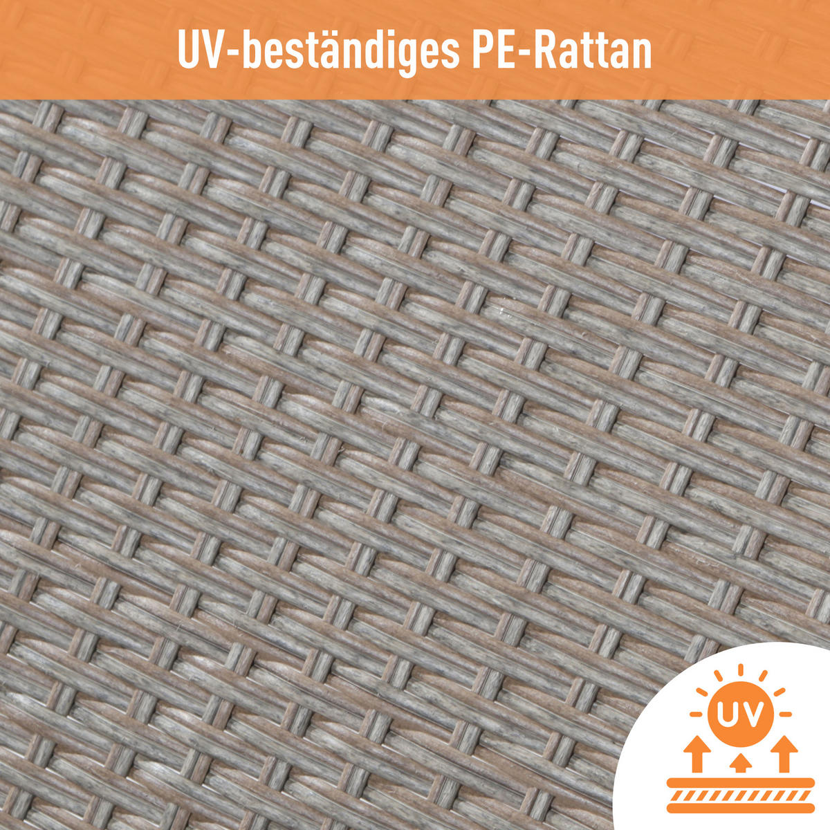 LOUNGESET Khaki Poly Rattan Mit Sitzkissen & Glastisch - Hellbraun, Metall - FLIEKS