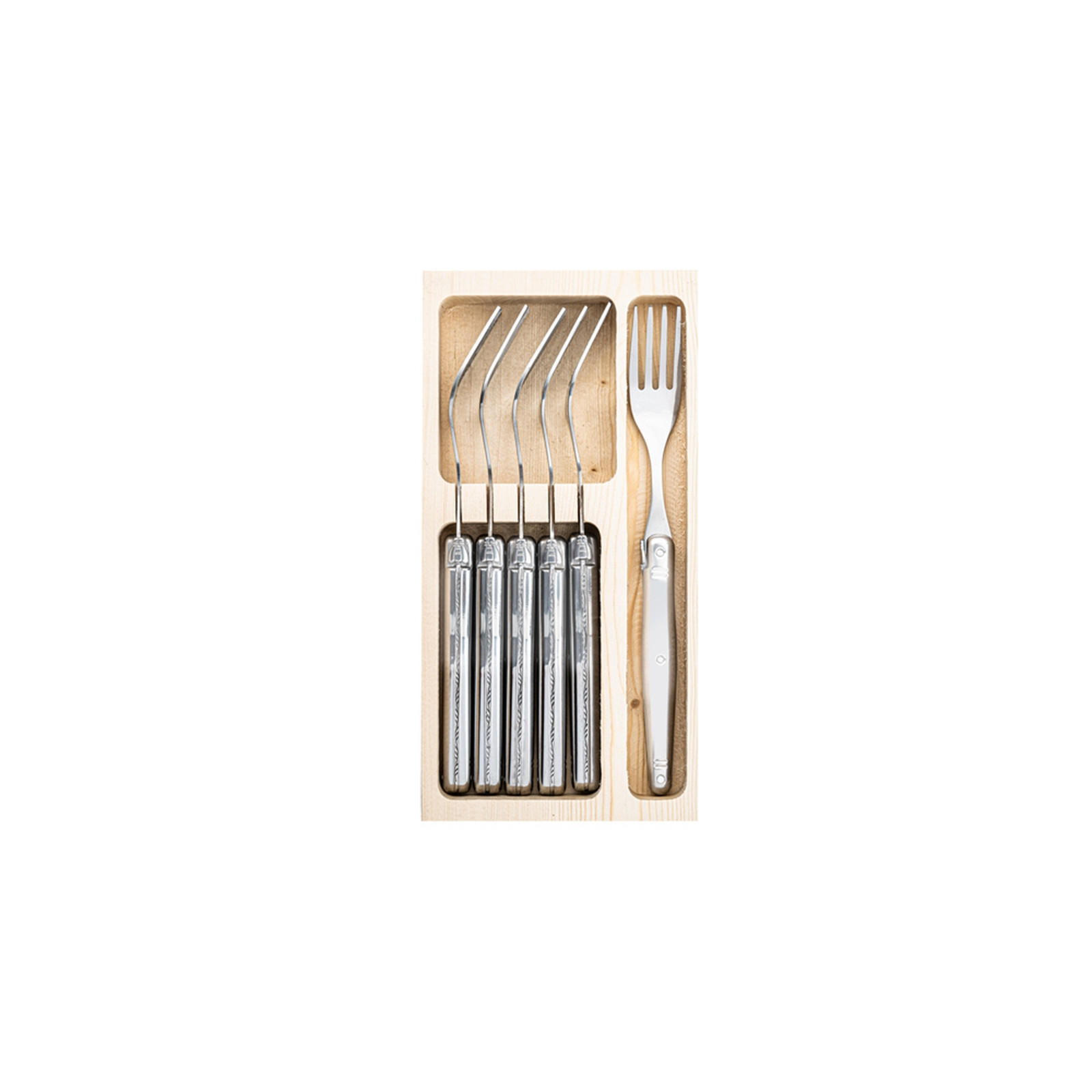 GABEL-SET Premium Line 6-tlg. 22 cm, Edelstahll Edelstahl - Edelstahlfarben, Metall - Laguiole Style de Vie