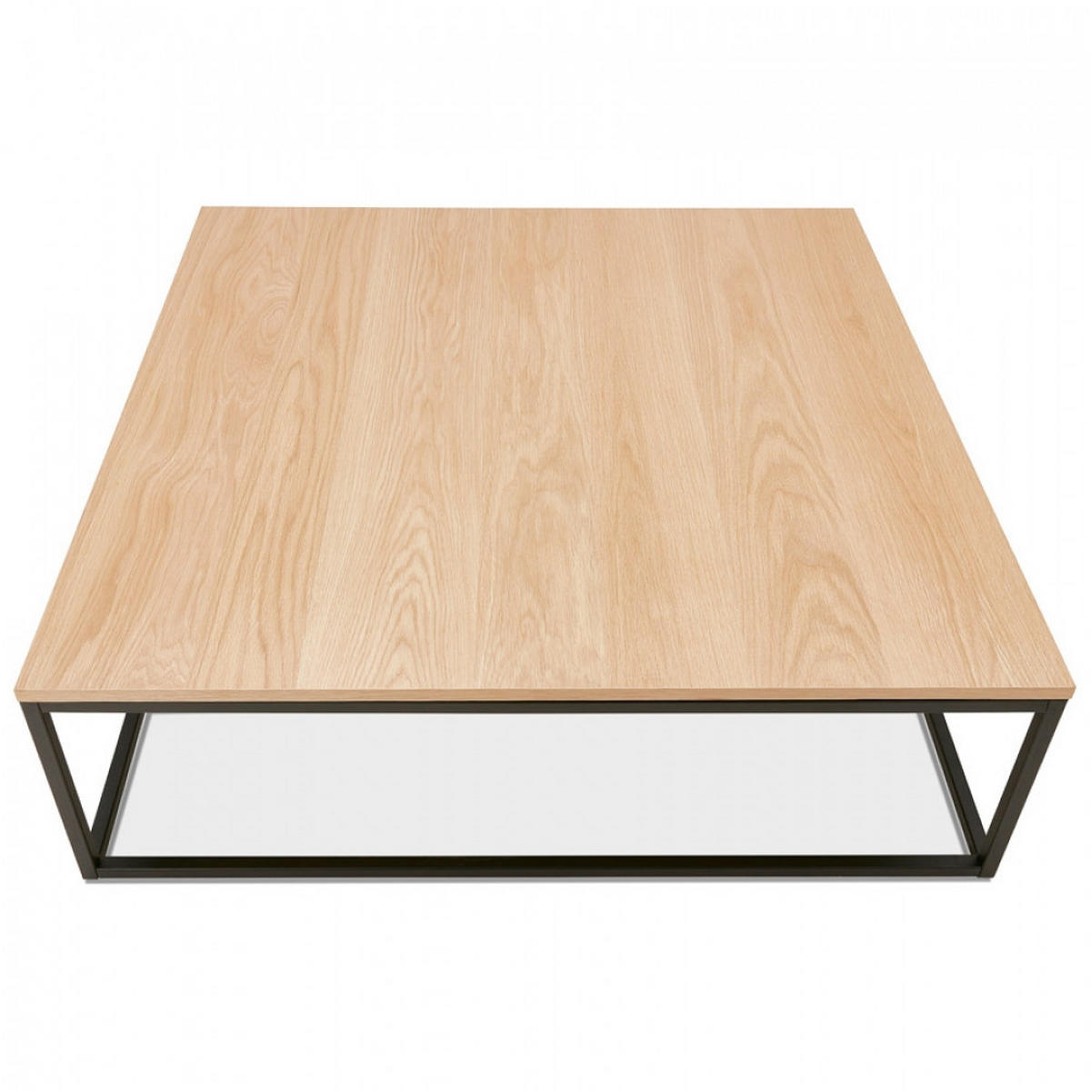 LOUNGETISCH Beige 110x110x35 cm - Beige/Schwarz, Holz/Metall (110/110/35cm) - AlterEgo