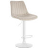 BARHOCKER Samt creme - Creme/Weiß, Textil/Metall (49.5/91/50cm) - CLP