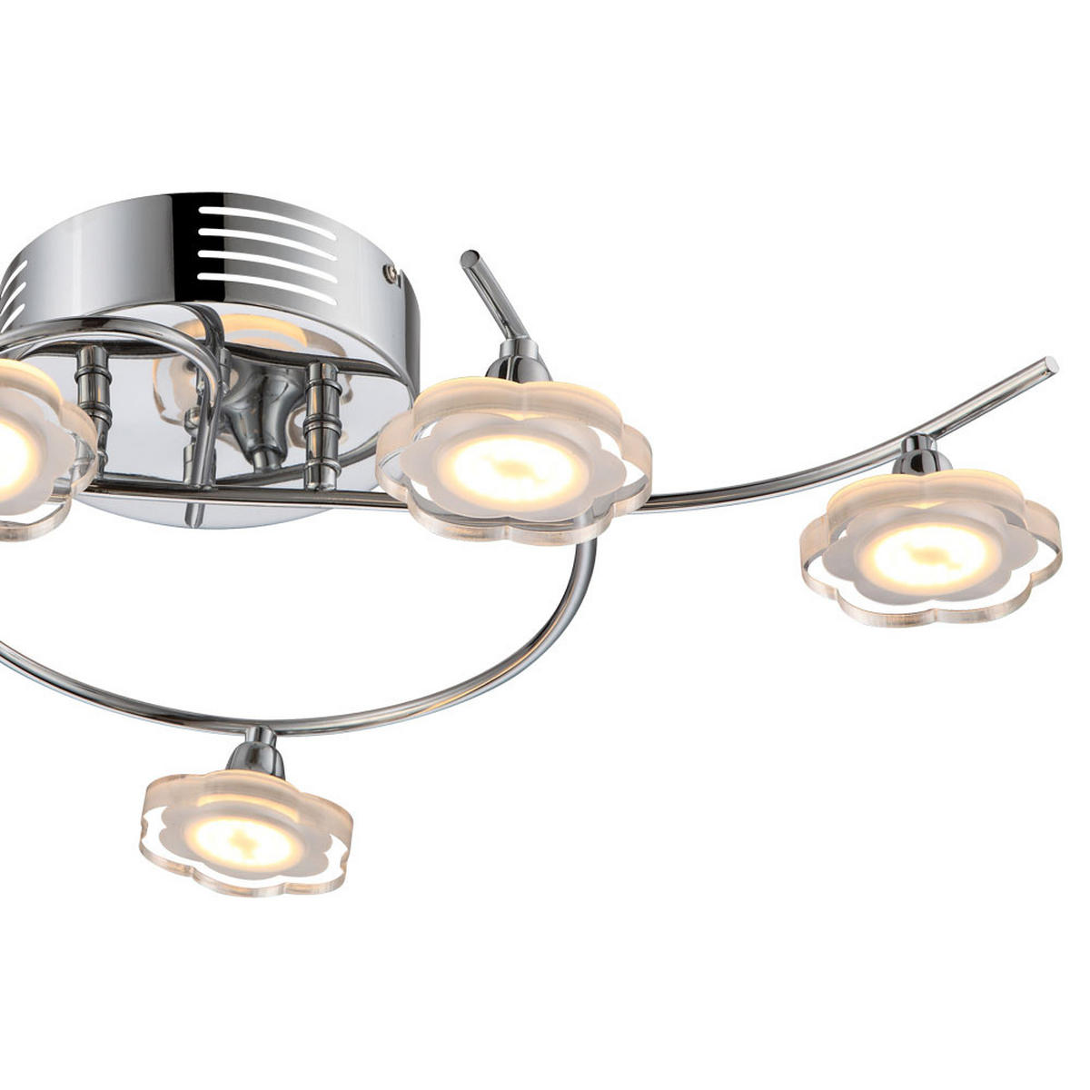 LED DECKENLEUCHTE Blossom Silber - Silberfarben, Metall (62/34/15cm) - Globo Lighting