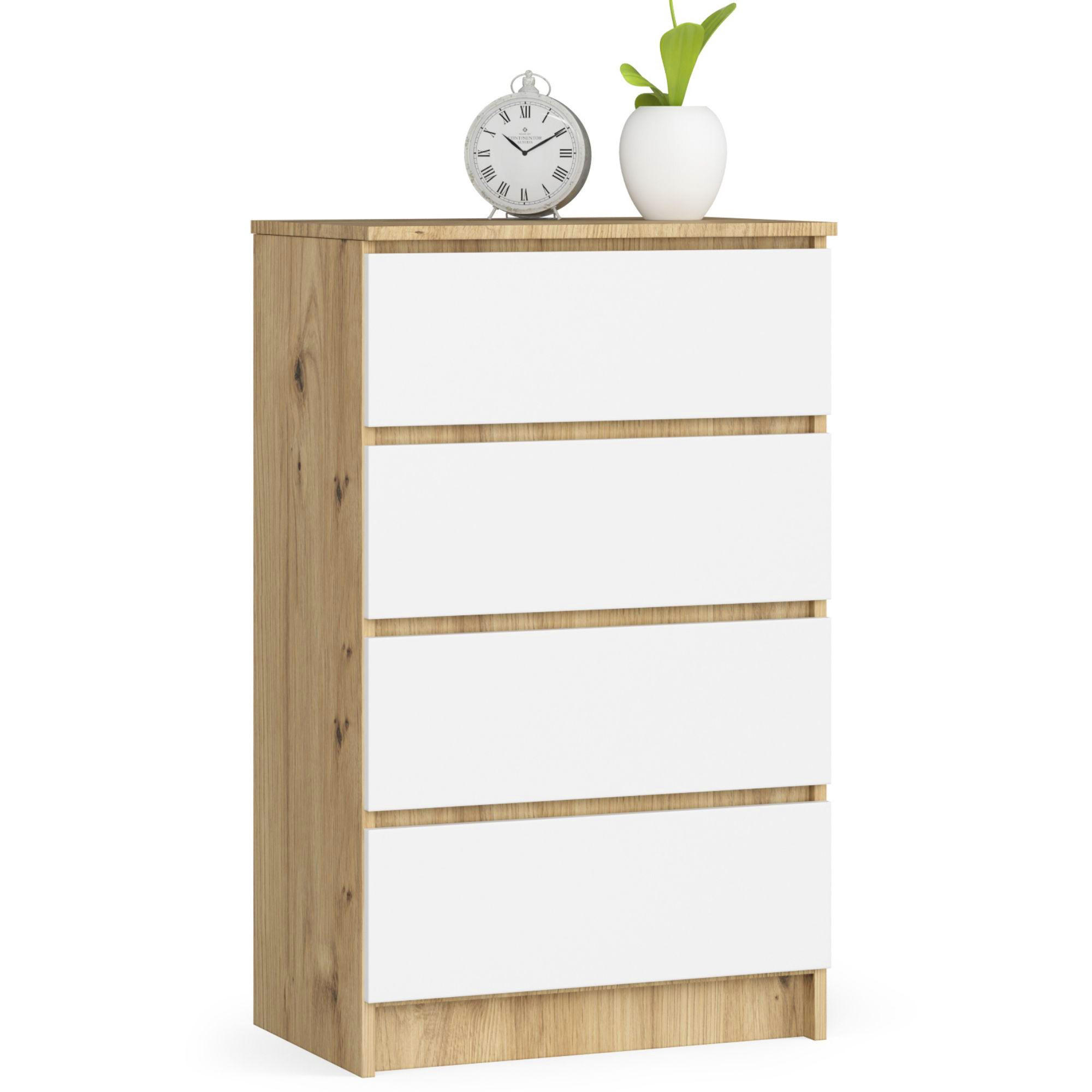 KOMMODE Eiche Artisan, Weiß 60x40x99 cm - Eiche Artisan/Weiß, Holzwerkstoff (60/99/40cm) - Akord