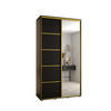 SCHWEBETÜRENSCHRANK 235,2/140/60 2-türig - Goldfarben/Schwarz, Holz/Metall (140/235/60cm) - Abiks Möbel