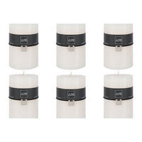 DUFTKERZE ZART - Weiß - XL - 95 Std. - 6er set - Creme, Paraffin (10/15cm) - J-Line