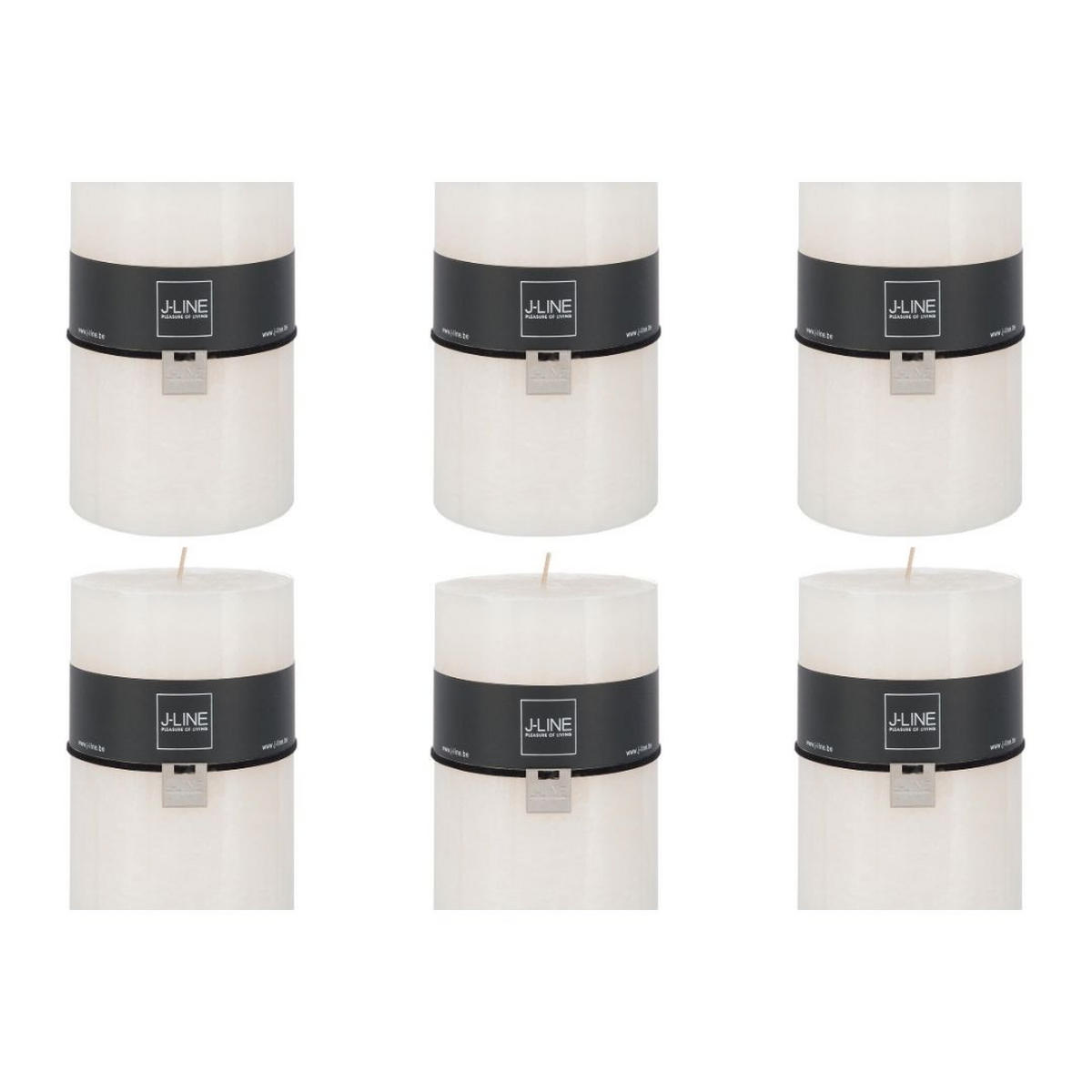 DUFTKERZE ZART - Weiß - XL - 95 Std. - 6er set - Creme, Paraffin (10/15cm) - J-Line