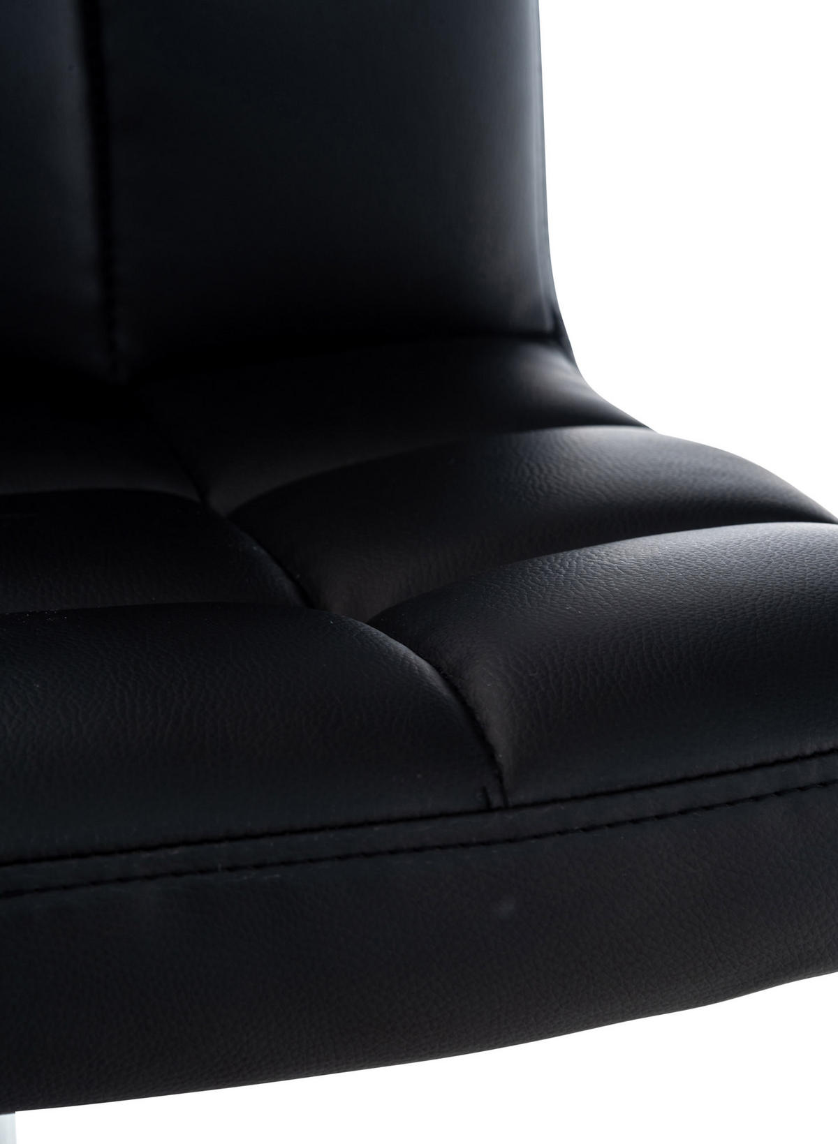 DREHSTUHL Lederlook schwarz - Chromfarben/Schwarz, Textil/Metall (44/90/37cm) - CLP