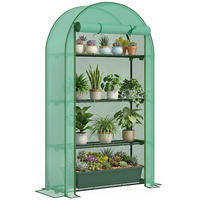 GEWÄCHSHAUS DE-12040 mit 4 Etagen & Rolltür Grün - Grün, Kunststoff (45/160/105cm) - ComfortXL