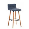BARHOCKER Stoff Blau - Blau/Eukalyptusholzfarben, Holz/Textil (42/94/49cm) - CLP