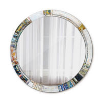 SPIEGEL Ø90 cm Rund mit Aufdruck - Perlmutt, Glas (90/90/0.4cm) - TULUP