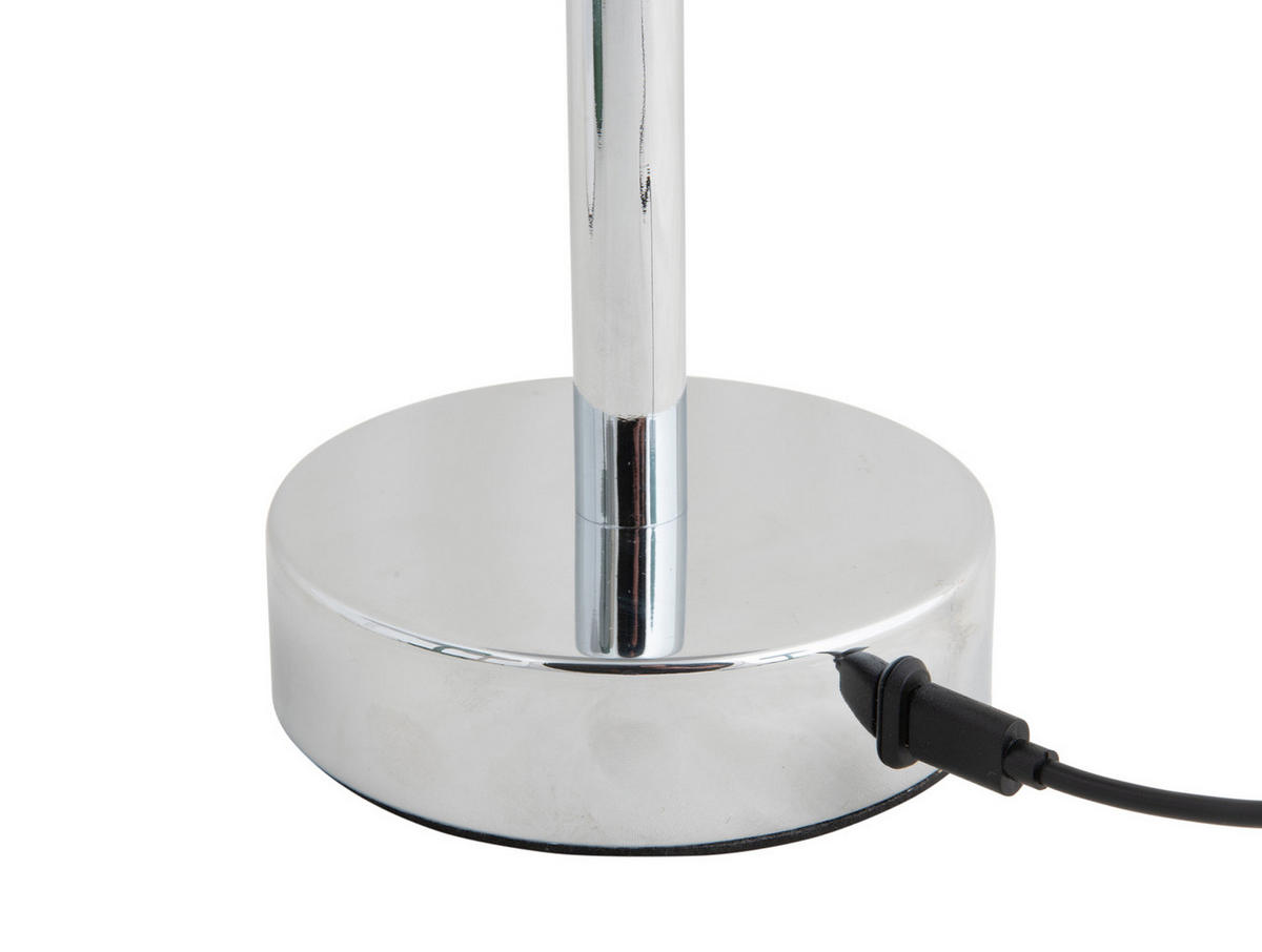 TISCHLAMPE James LED 12.5/12.5/24.5 cm - Silberfarben, Metall (12.5/12.5/24.5cm) - Leitmotiv