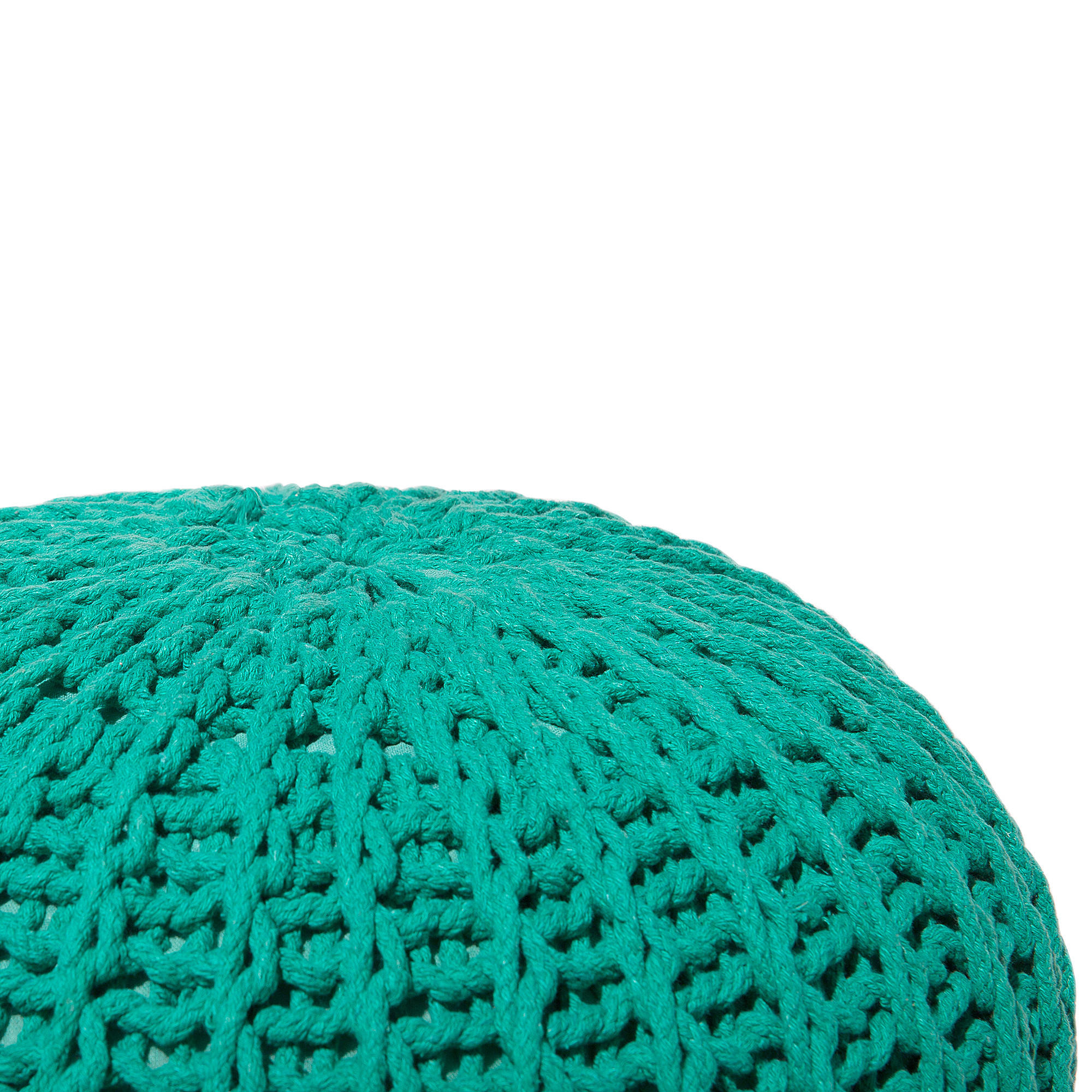 POUF Conrad 50/50/35 cm - Grün, Naturmaterialien/Textil (50/35/50cm) - Beliani