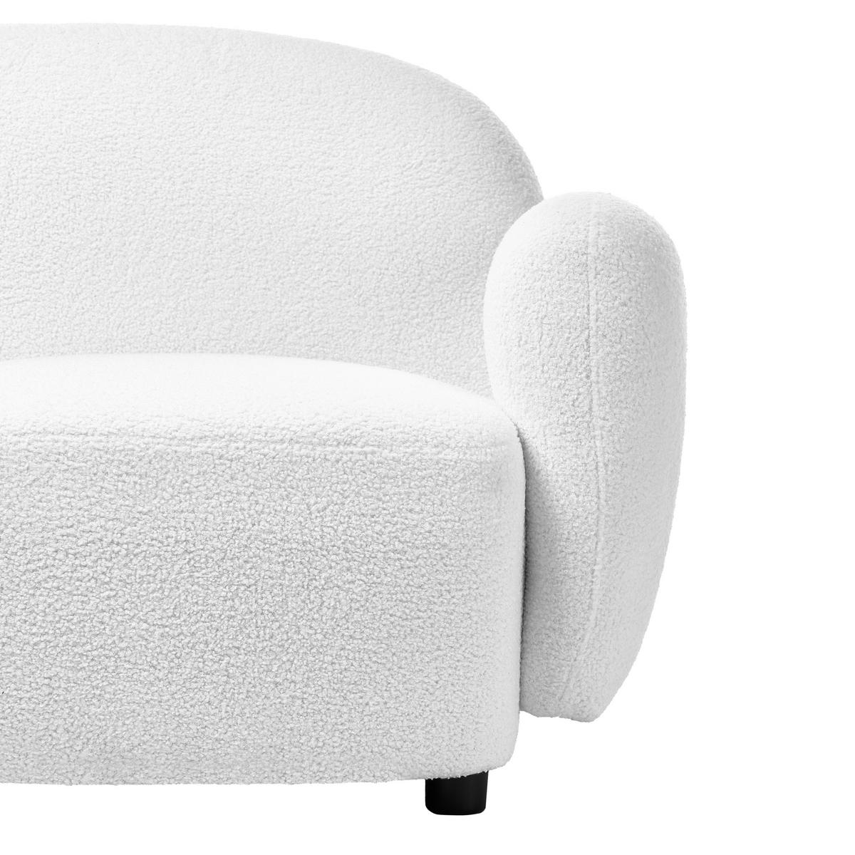 3-SITZER-SOFA Bouclé Weiß Jule - Schwarz/Weiß, Textil (183/77/82cm) - Beliani