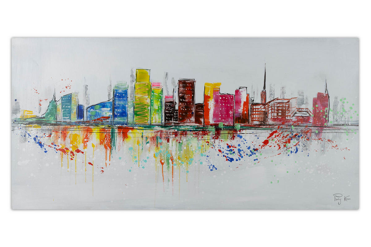 ACRYLBILD HANDGEMALT 120/60 cm - Grau, Holz/Textil (120/60cm) - KUNSTLOFT