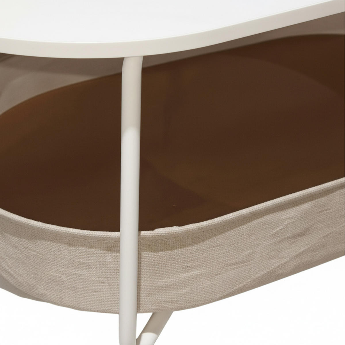 COUCHTISCH - Weiß, Holzwerkstoff/Textil (45/100/55cm) - Relaxdays