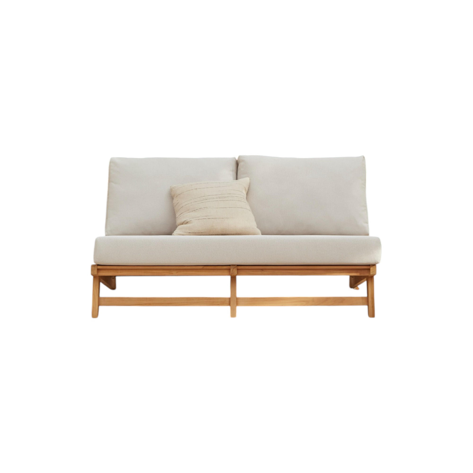 GARTENBANK Olia Weiß aus Teak - Weiß, Holz (139/69/90cm) - Tikamoon