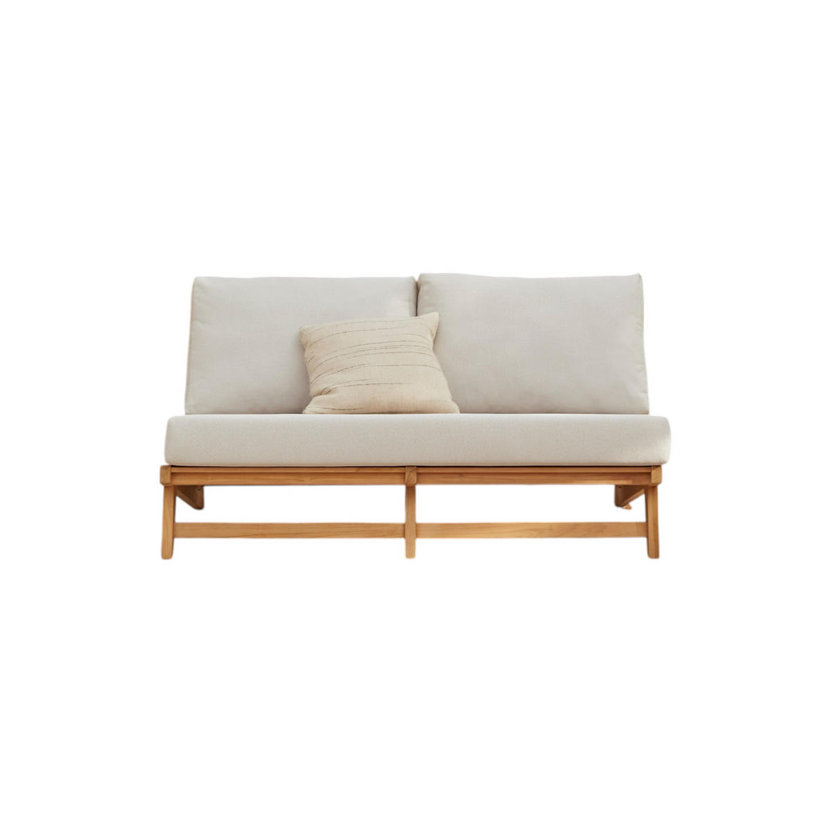 GARTENBANK Olia Weiß aus Teak - Weiß, Holz (139/69/90cm) - Tikamoon