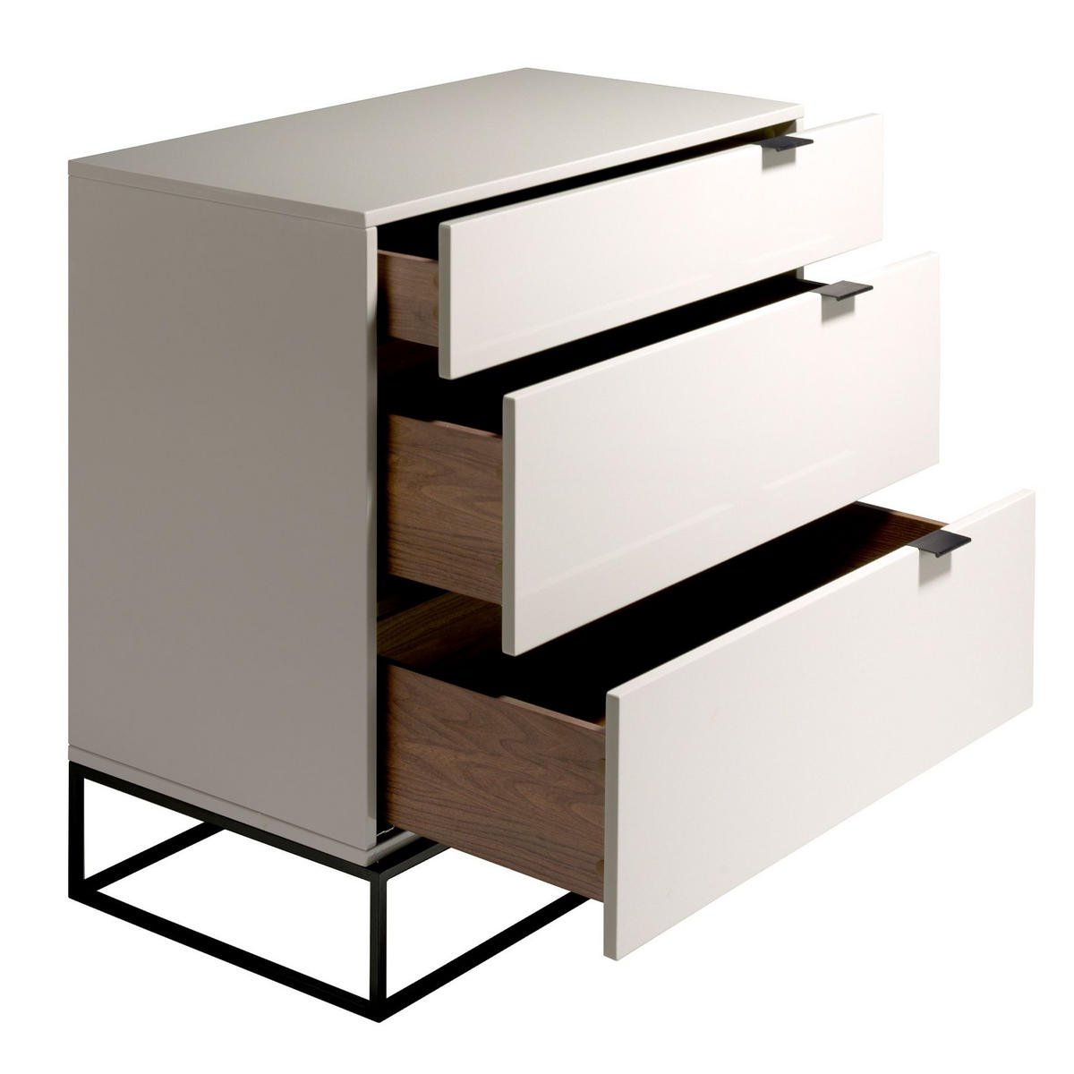 KOMMODE Kommode graues Holz und schwarzer Stahl 80/45/80 cm - Hellgrau/Schwarz, Holz (80/80/45cm) - ANGEL CERDA