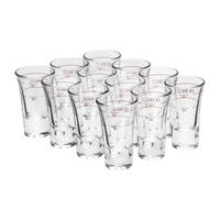 STAMPER GEEICHT MIT ROTRING Dublino transparent 2 cl + 4cl 12er Set - Transparent, Glas (0.06L) - Van Well