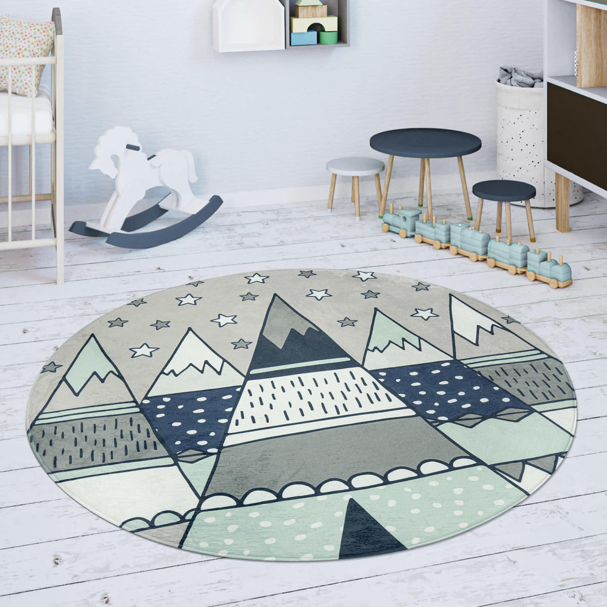 KINDERTEPPICH 120/120 CHICOS 553 - Grau, Kunststoff (120/120cm) - Paco Home