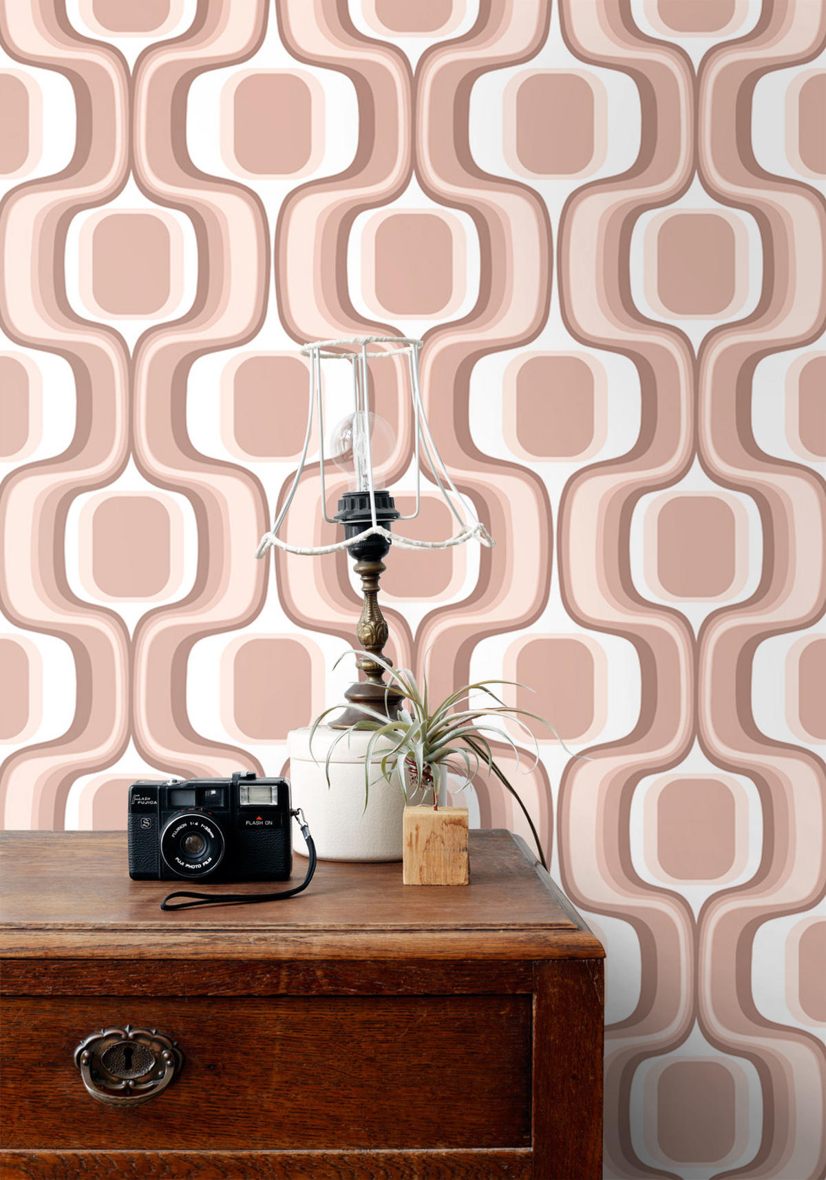 TAPETE Retro-Ornamente 50 x 900 cm - Pink, Papier (50/900cm) - ESTAhome