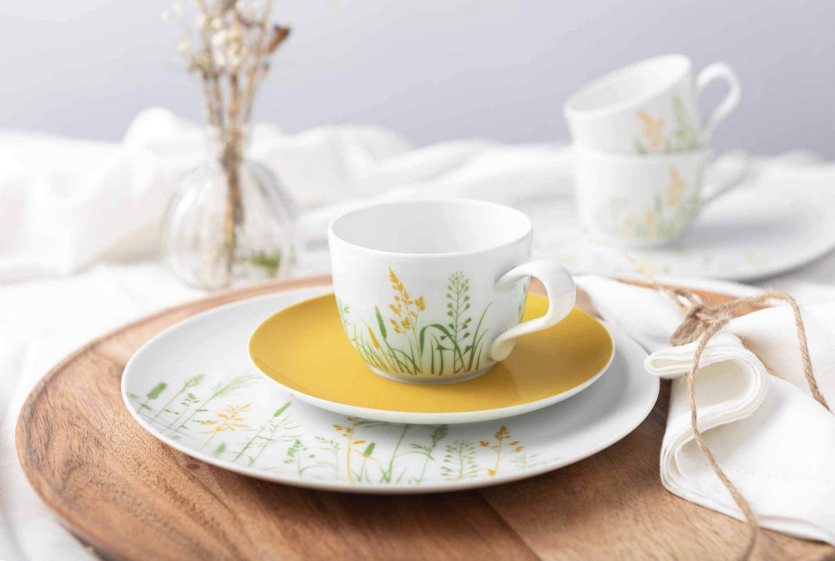 KOMBISERVICE Liberty Meadow Grasses gelb 30er Set - Gelb, Keramik (1/1/1cm) - Seltmann Weiden