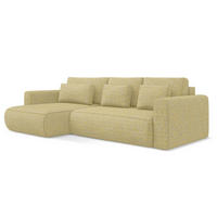 ECKSOFA mit Schlaffunktion Strukturstoff Stoff Gelb - Currygelb/Gelb, Kunststoff/Textil (149/278cm) - Makamii