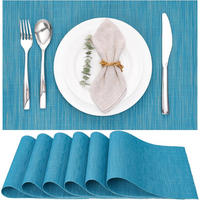 PLATZSETS (6er-Set) – 30 x 45 cm – Blau - Blau, Leder (30/45cm)