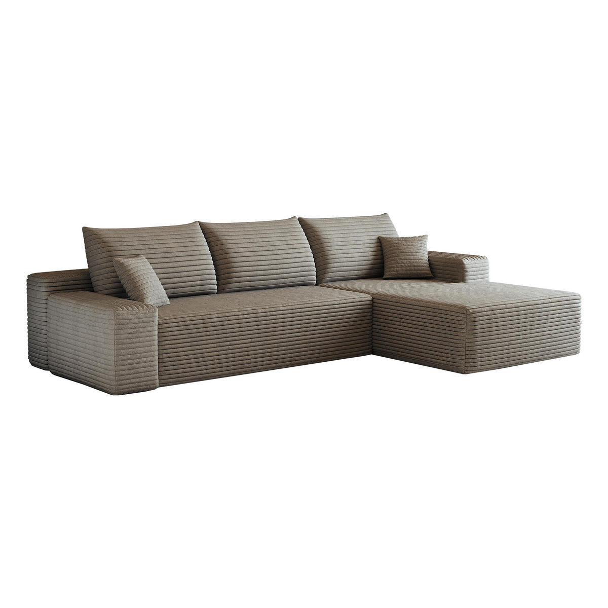 ECKSOFA DE-34857 2-Sitzer Chaiselongue rechts Camel - Sandfarben, Textil (175/270cm) - ComfortXL