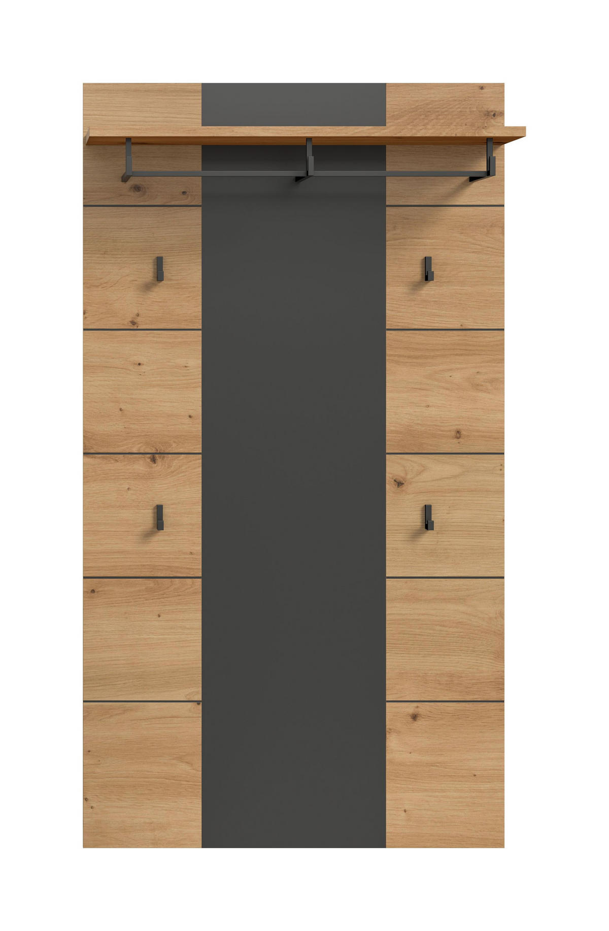 PANEEL CANU (B/H/T: ca. 80/145/29 cm) in Basalt grau/Artisan Nachbildung - Grau, Holzwerkstoff (80/145/29cm)