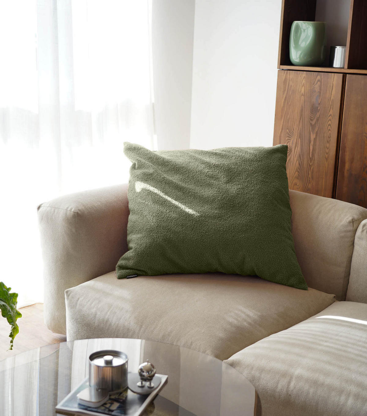 SOFAKISSEN Hug - Grün, Textil (90/10cm) - Mokebo
