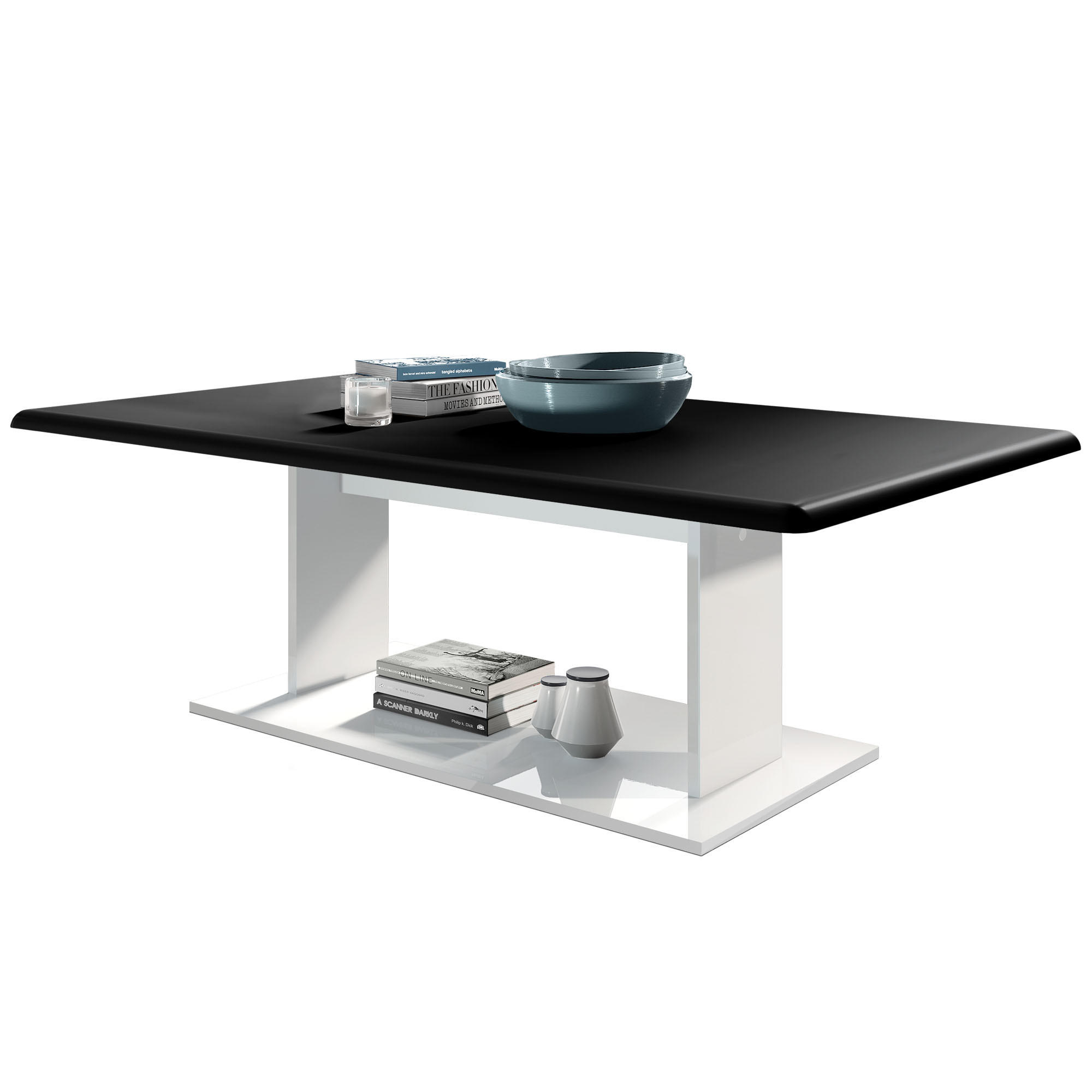 COUCHTISCH Mono Tischplatte in Schwarz matt - Schwarz, Holzwerkstoff (70/120/40cm) - Vladon