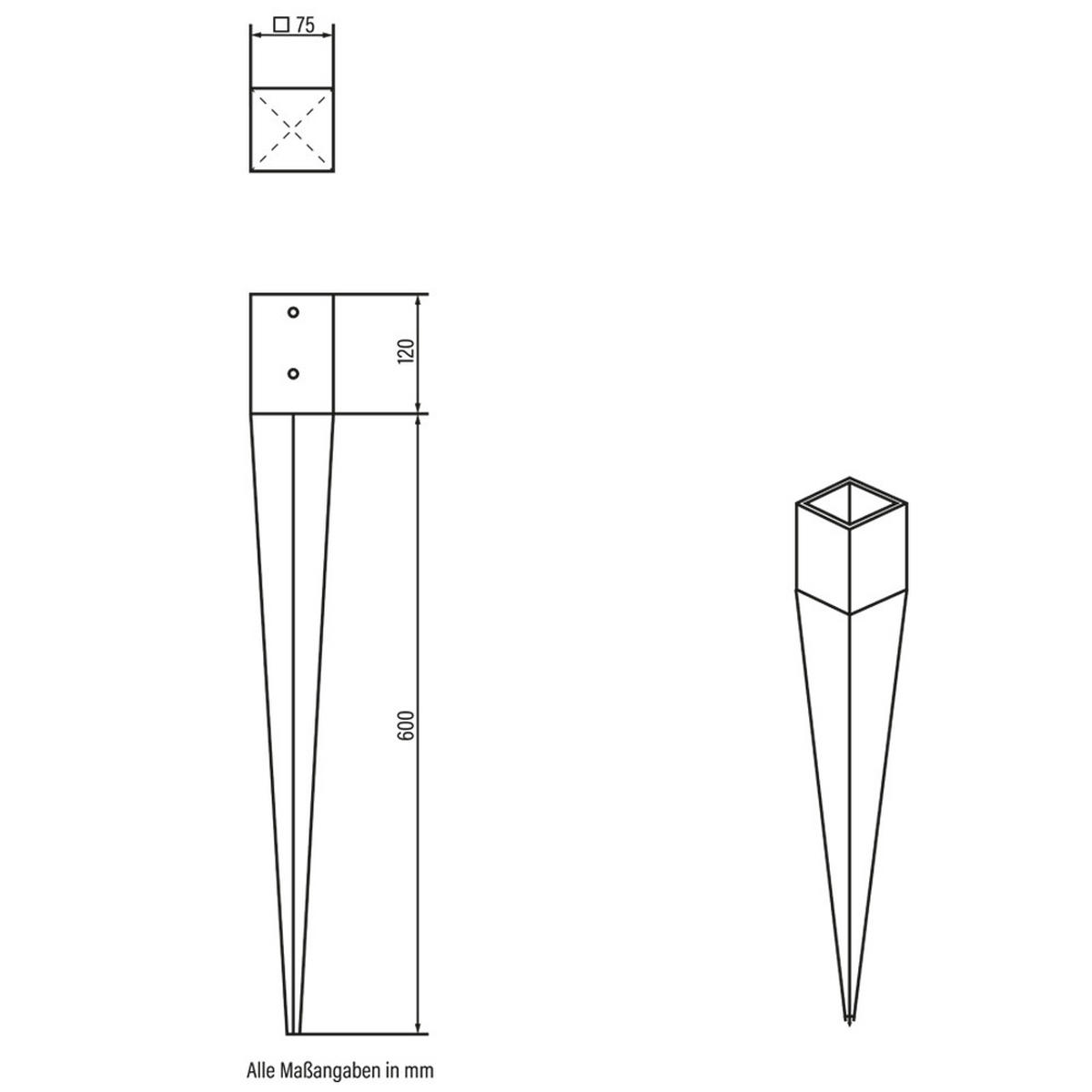 HOLZZAUN SOMA - 1x Pfosten - Braun, Holz (180/200cm) - Home Deluxe