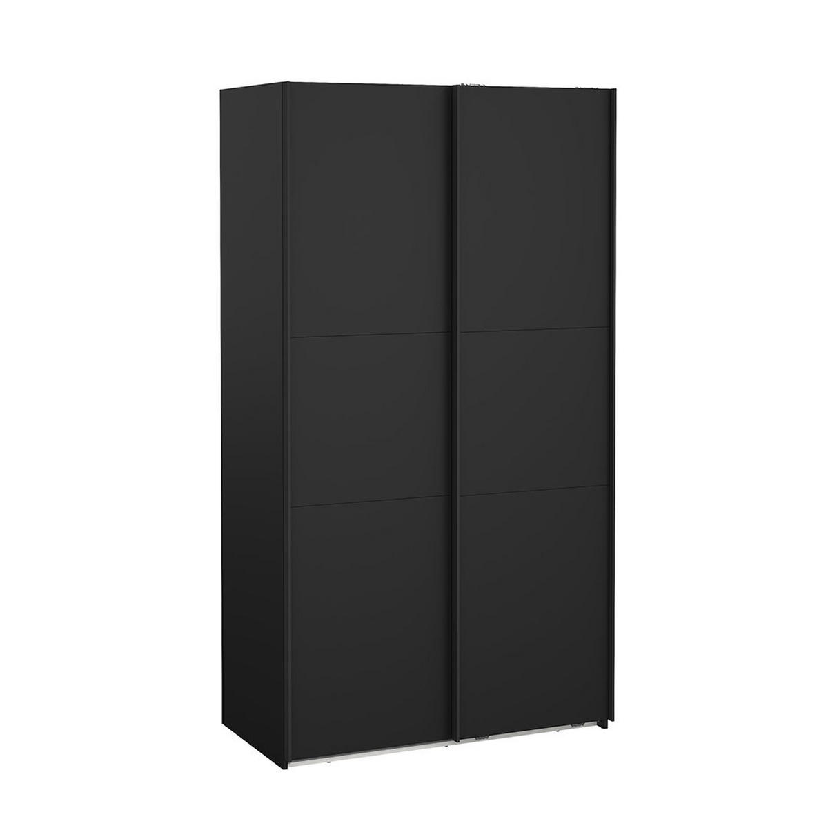 SCHIEBETÜRENSCHRANK, Como, Schwarz, Holzwerkstoff, 119 x 67 x 221 cm - Schwarz, Holzwerkstoff (119/221/67cm) - ebuy24