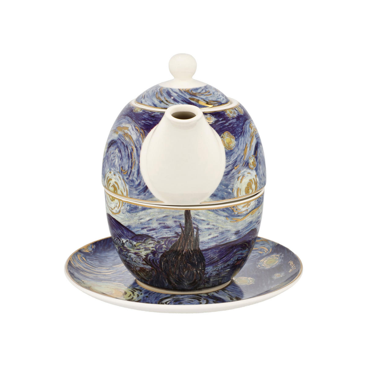 TEETASSE Vincent van Gogh - Sternennacht, New Bone China, Bunt, 350 ml - Multicolor, Keramik (0.35L) - Goebel
