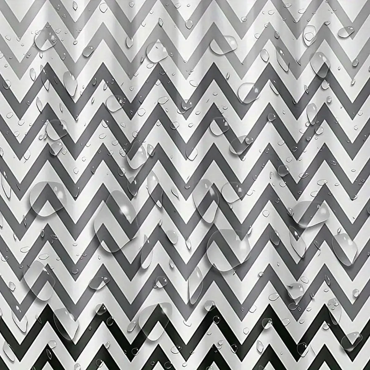 DUSCHVORHANG Schwarz Weiß Wellen Muster dekorativ PEVA mit Haken - Multicolor, Textil (120/180cm) - MCBOSON