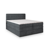 BOXSPRINGBETT LUNERA 160x200 cm mit Matratze und Topper - Graphitfarben - Graphitfarben, Holz (160/200cm) - MASSENO