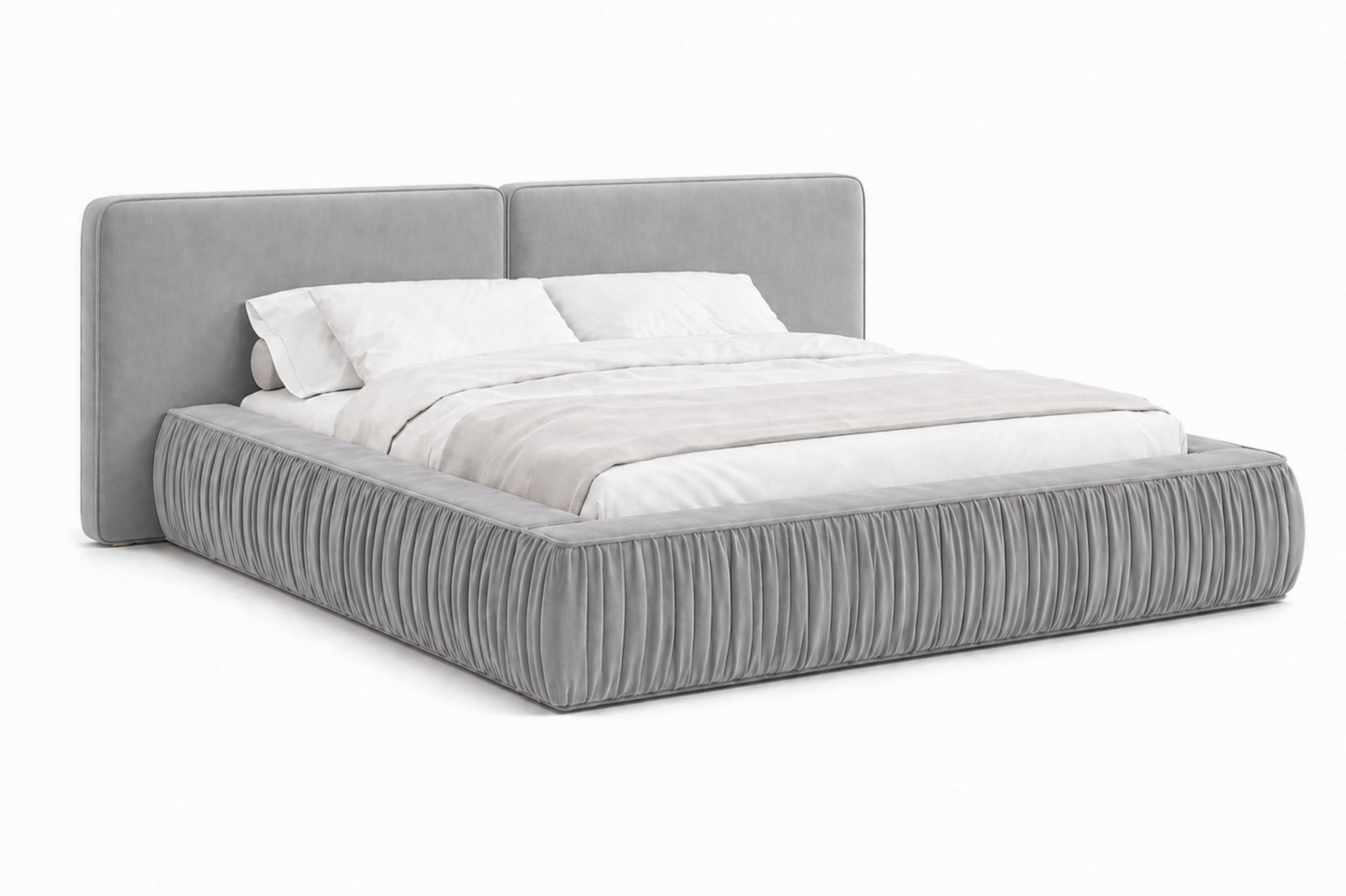 POLSTERBETT 08 180 x 200 cm – Riviera – Bett mit Gasdruckfedern und Stauraum - Hellgrau, Holz (180/200cm) - ROYAL24_MARKT