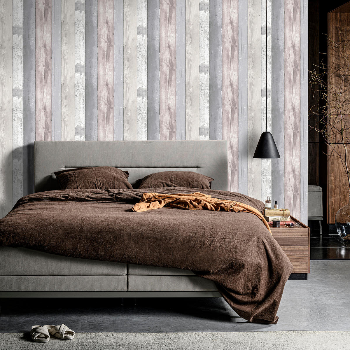 VLIESTAPETE Woodland Grau - Grau, Papier/Kunststoff (53/1000cm) - Walldoctor