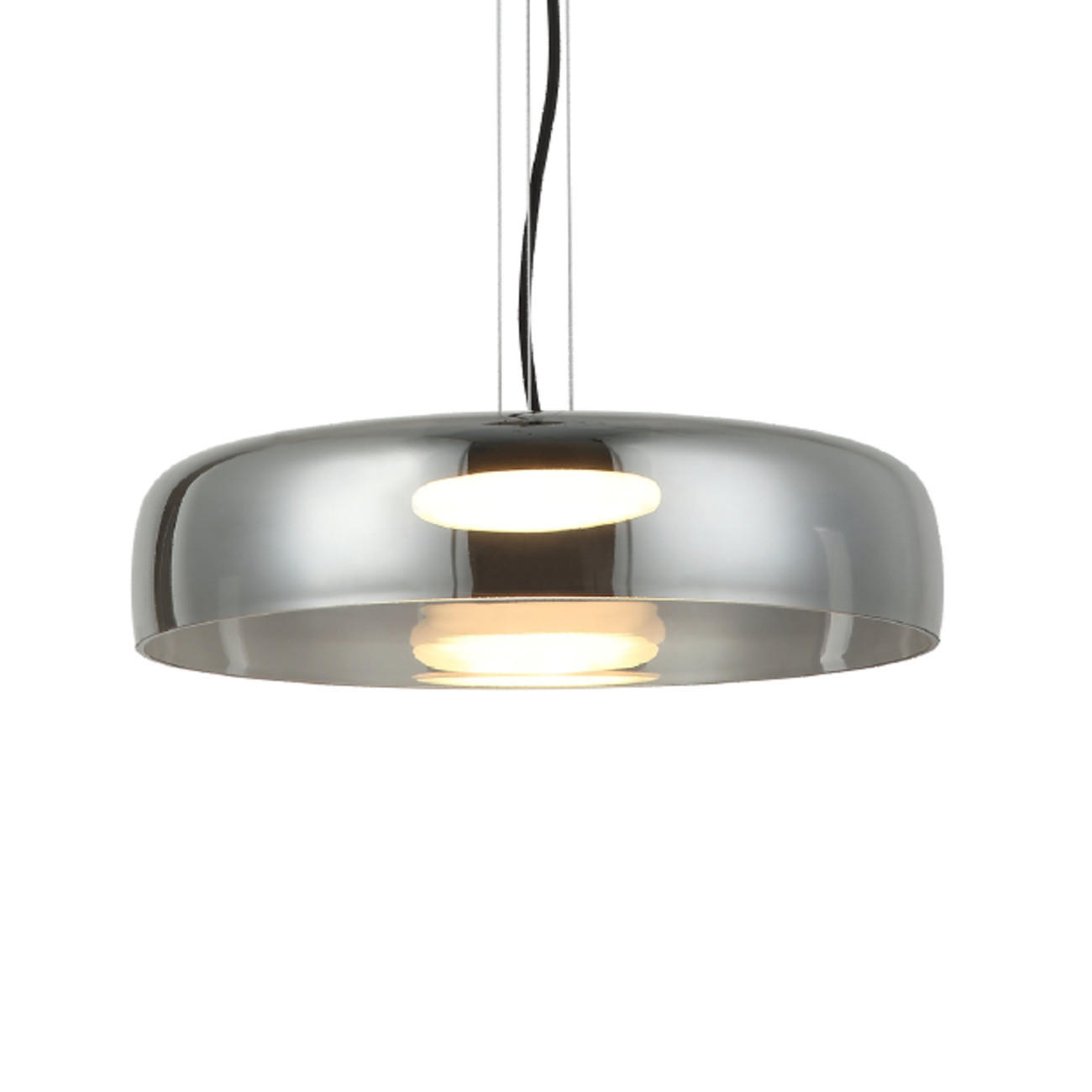 HÄNGELEUCHTE Riccardo, Schwarz und rauchgrau, 10.1cm - Schwarz, Glas (10/42/10.1cm) - KOSILUM