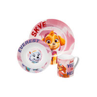 FRÜHSTÜCKSSET Paw Patrol Rosa 3-teilig - Rosa, Keramik (23.8/11.2/23.3cm) - Paw Patrol