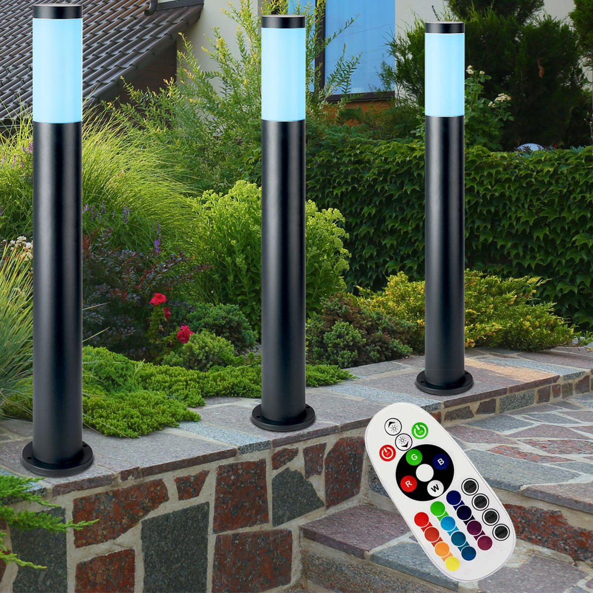 LED STEHLEUCHTE Edelstahl Anthrazit - Anthrazit, Metall (7.6/11/80cm)