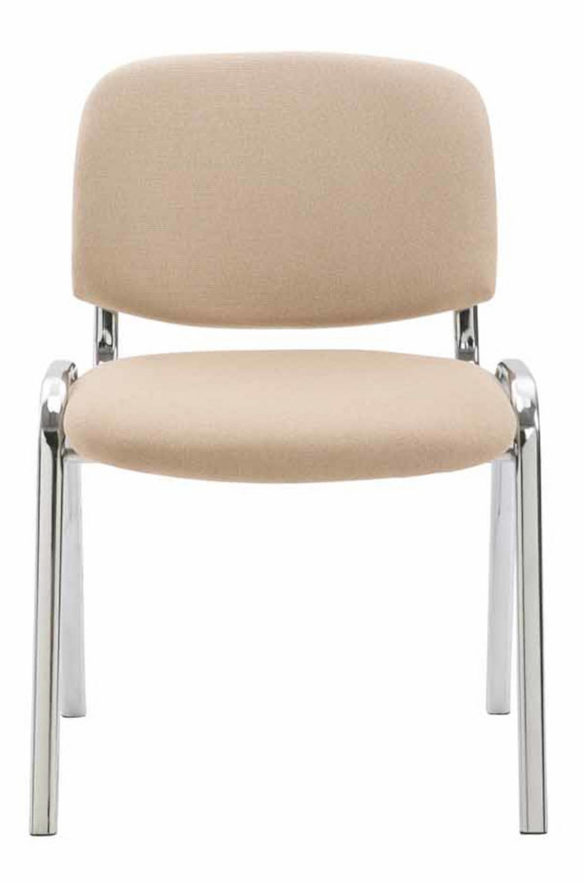 BESUCHERSTUHL 4er Set Stoff creme - Creme, Textil/Metall (54/79/64cm) - CLP