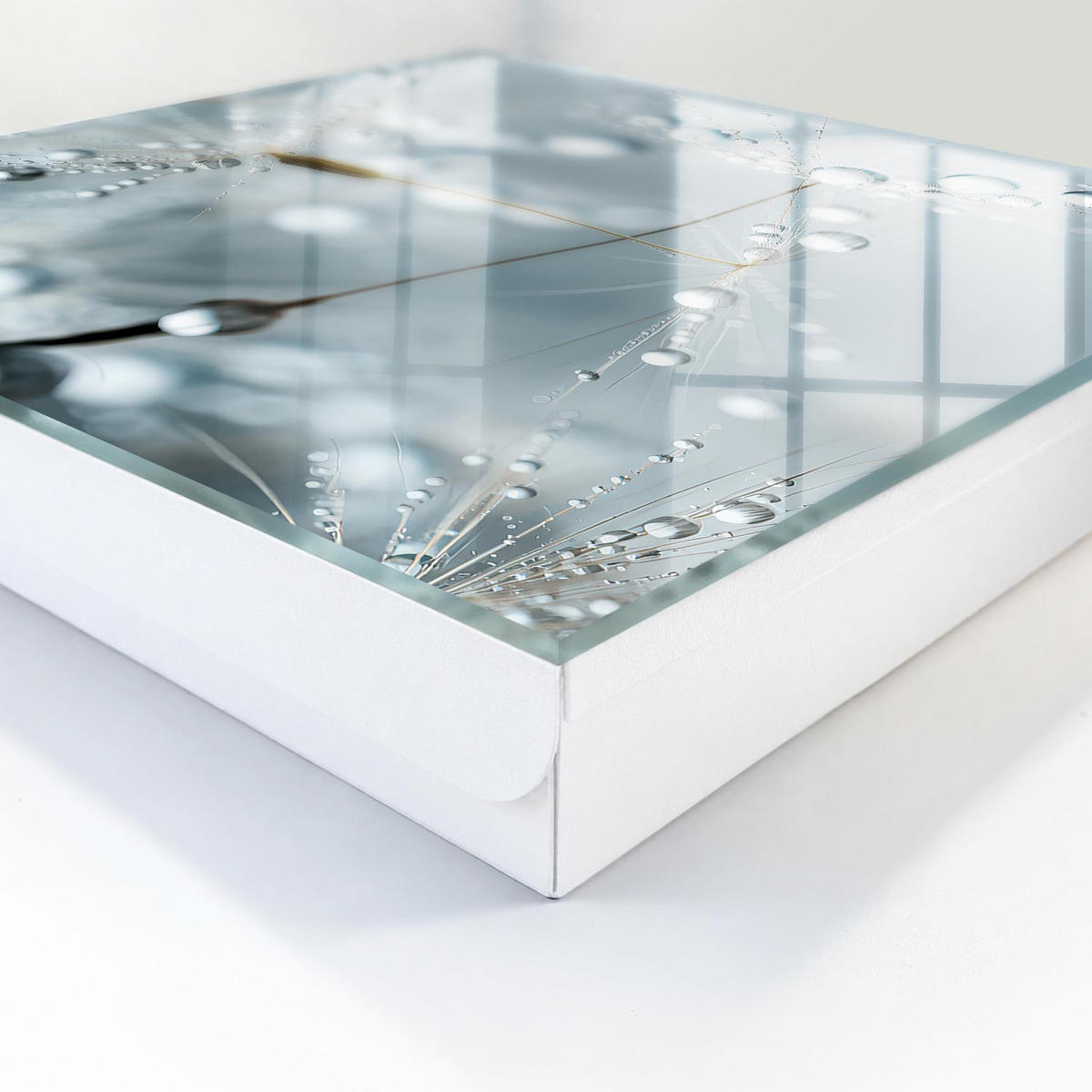 SCHLÜSSELBOX Weiß 30x30 cm – Türöffnung nach rechts - Tautropfen - Grau, Metall (30/30/5cm) - TULUP