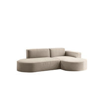 ECKSOFA Modena Studio Falten, Stoff Alpine, Toffee Rechts - Sandfarben, Holz (236/165cm) - Kaiser Möbel