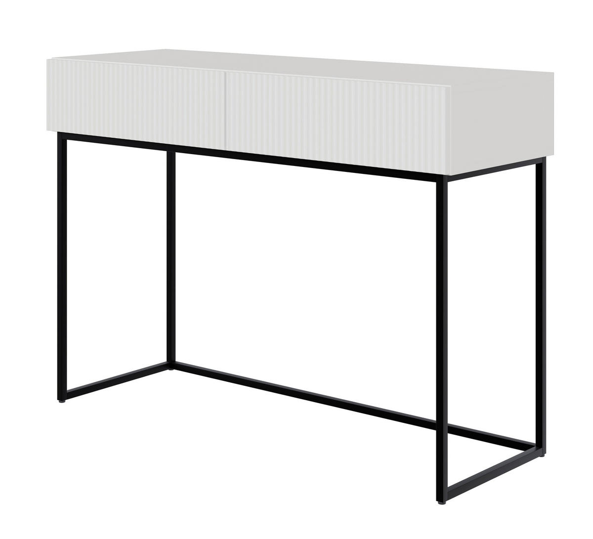 SCHMINKTISCH Veldio weiß 110 cm - Schwarz/Weiß, Holzwerkstoff/Metall (110/79/40cm) - Selsey
