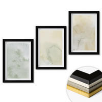 WANDBILDER 3er-Set - 20x30 cm Schwarzer Rahmen - Pastellfarbene Aquarelltexturen - Schwarz, Kunststoff (20/30cm) - ArtPrintCave