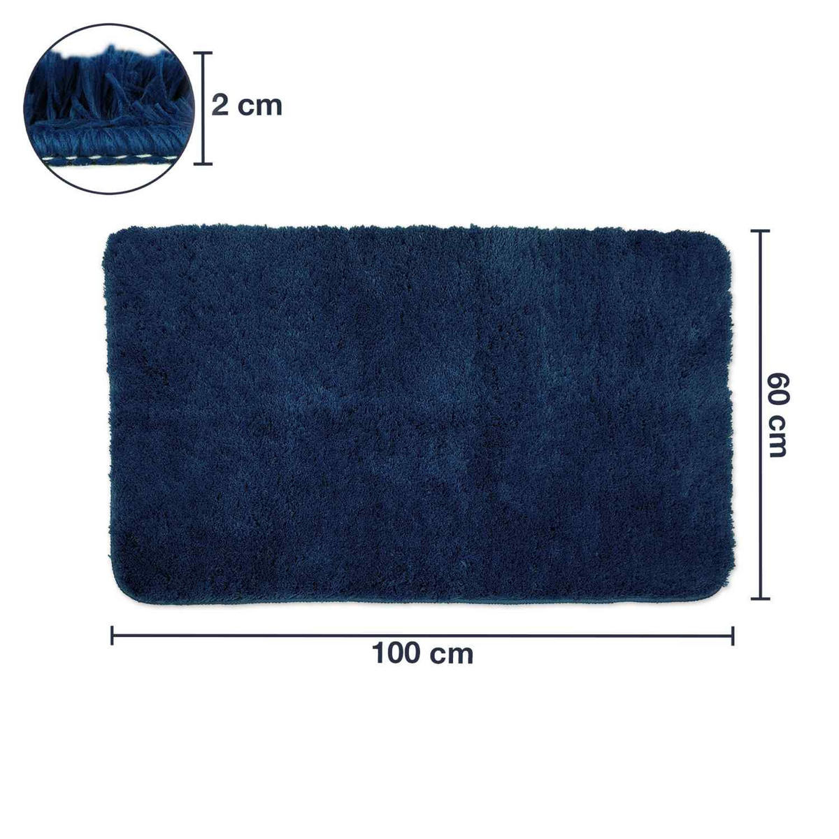 BADEMATTE Florenz - Dunkelblau, Textil (60/100cm) - WohnDirect