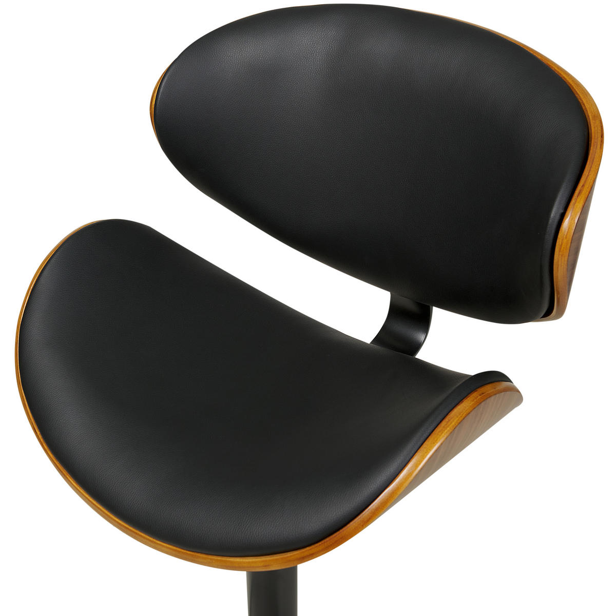 BARSTUHL 2er-Set Kunstleder drehbar SchwarzRotterdam II - Schwarz, Kunststoff (52/93/45cm) - Beliani