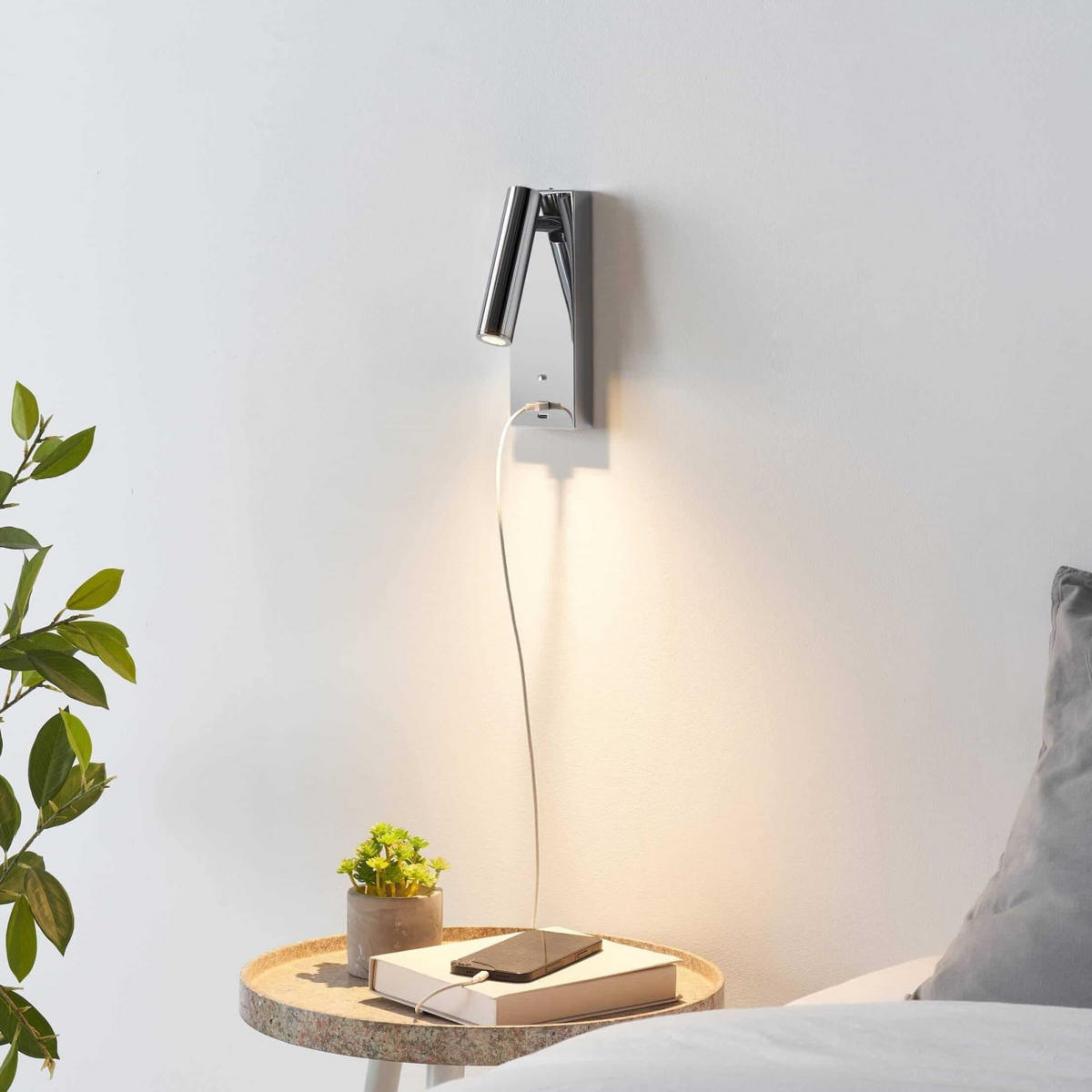 WANDLEUCHTE Tofino, Silber/Chrom, 18cm - Chromfarben, Metall (6/18/2cm) - KOSILUM