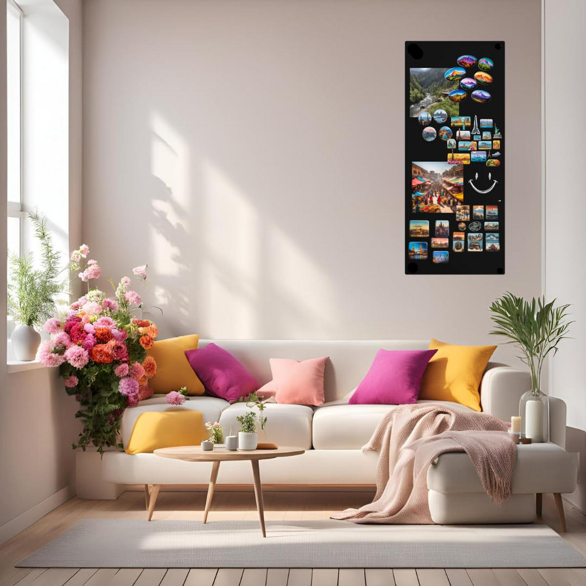 MAGNETTAFEL Klein & Groß Schwarz 60x40 cm - Magnetisches Stahlboard für Magnete, Fotos und Notizen, Beschreibbar - Schwarz, Metall (40/60/0.7cm) - ANWICAR
